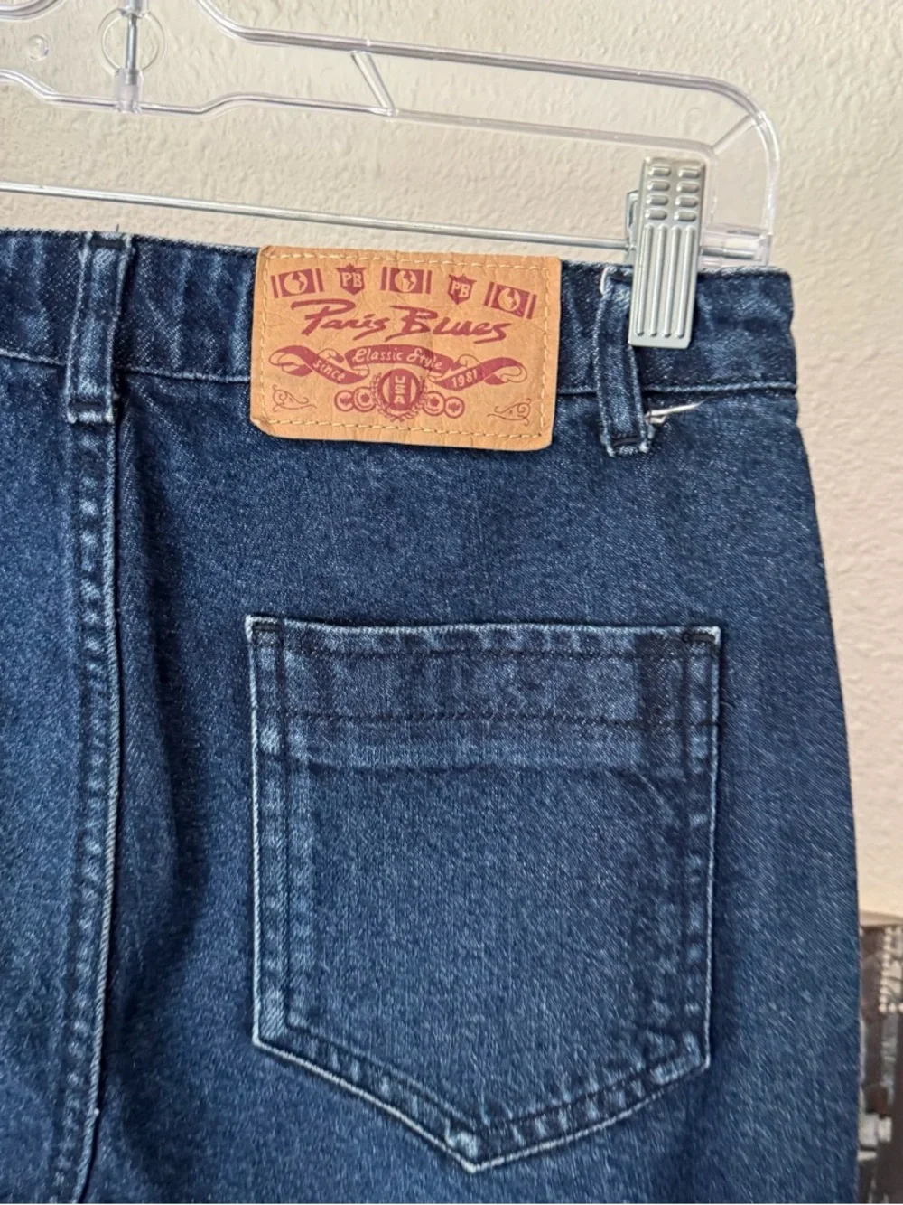PARIS BLUES vintage dark‎ blue denim bootcut flare cotton jeans